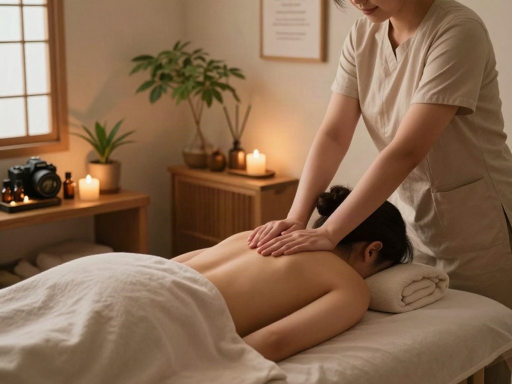 Expert therapist providing a relaxing 화곡동출장마사지 in a serene spa setting.