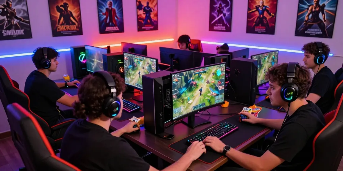 Exciting gaming session highlighting rokok88 daftar in vibrant gaming den with colorful setup.