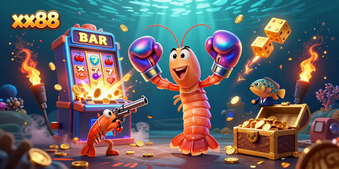 Spin the jackpot with xx88’s vibrant casino scene featuring cartoon sea creatures.