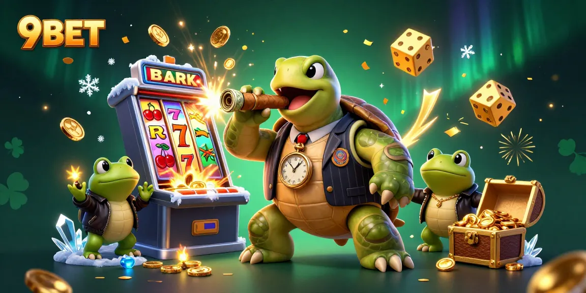 Experience the excitement of 9BET with a dynamic casino-themed illustration featuring luxury and action.