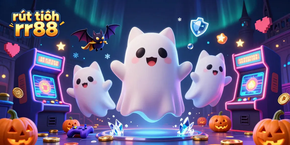 Experience the excitement of rút tiền rr88 in a vibrant casino scene filled with whimsical characters and gaming elements.