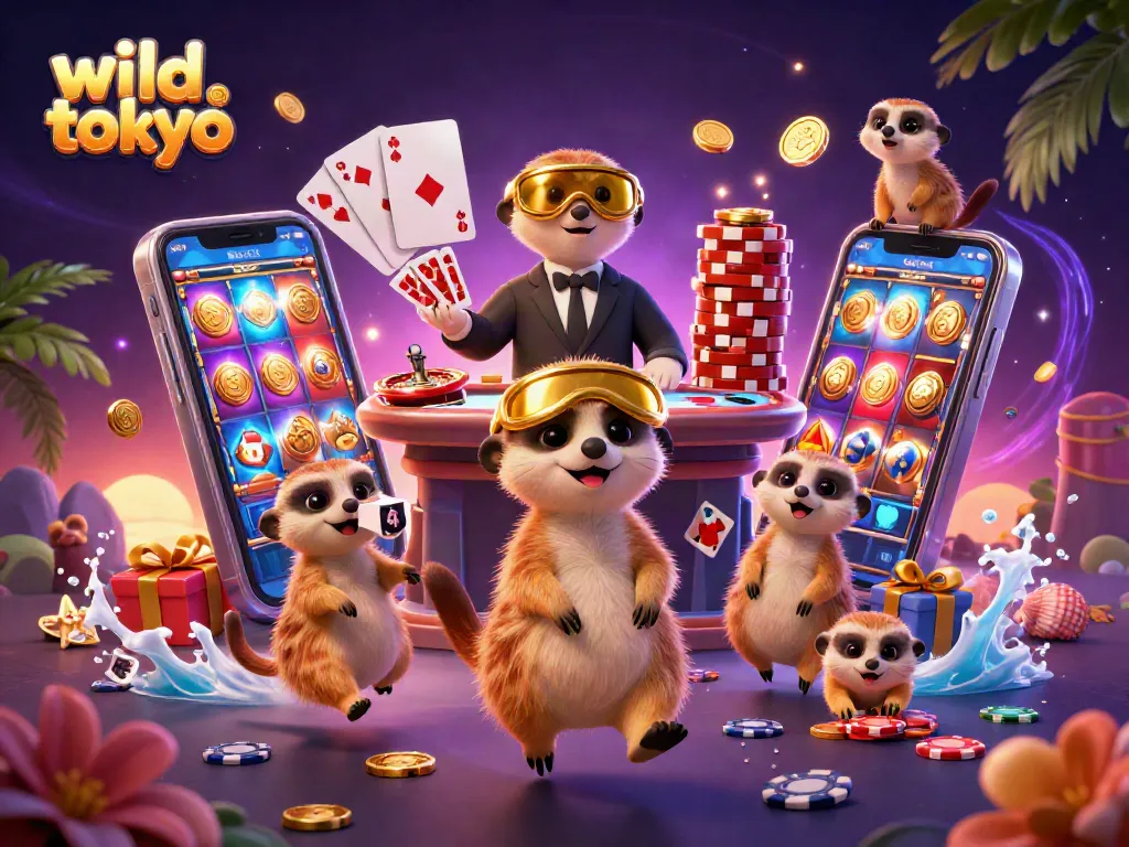Experience vibrant gaming at wild tokyo with meerkats running a dynamic casino scene full of excitement.